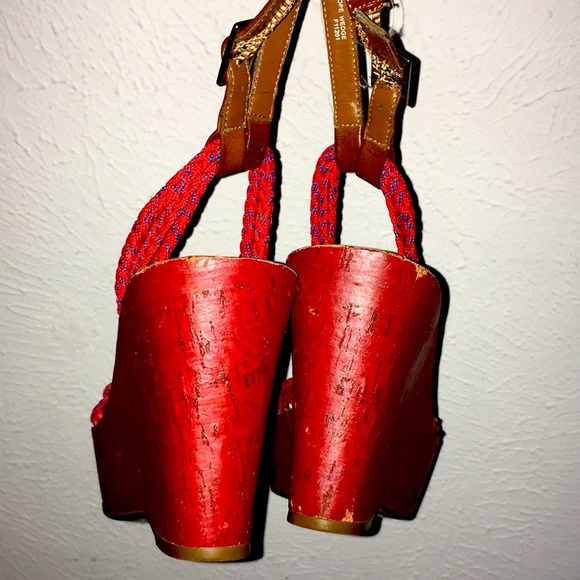 RARE MISS TRISH OF CAPRI FOR TARGET RUBY CORK WEDGE PLATFORM SANDALS SZ 8 - Picture 4 of 6